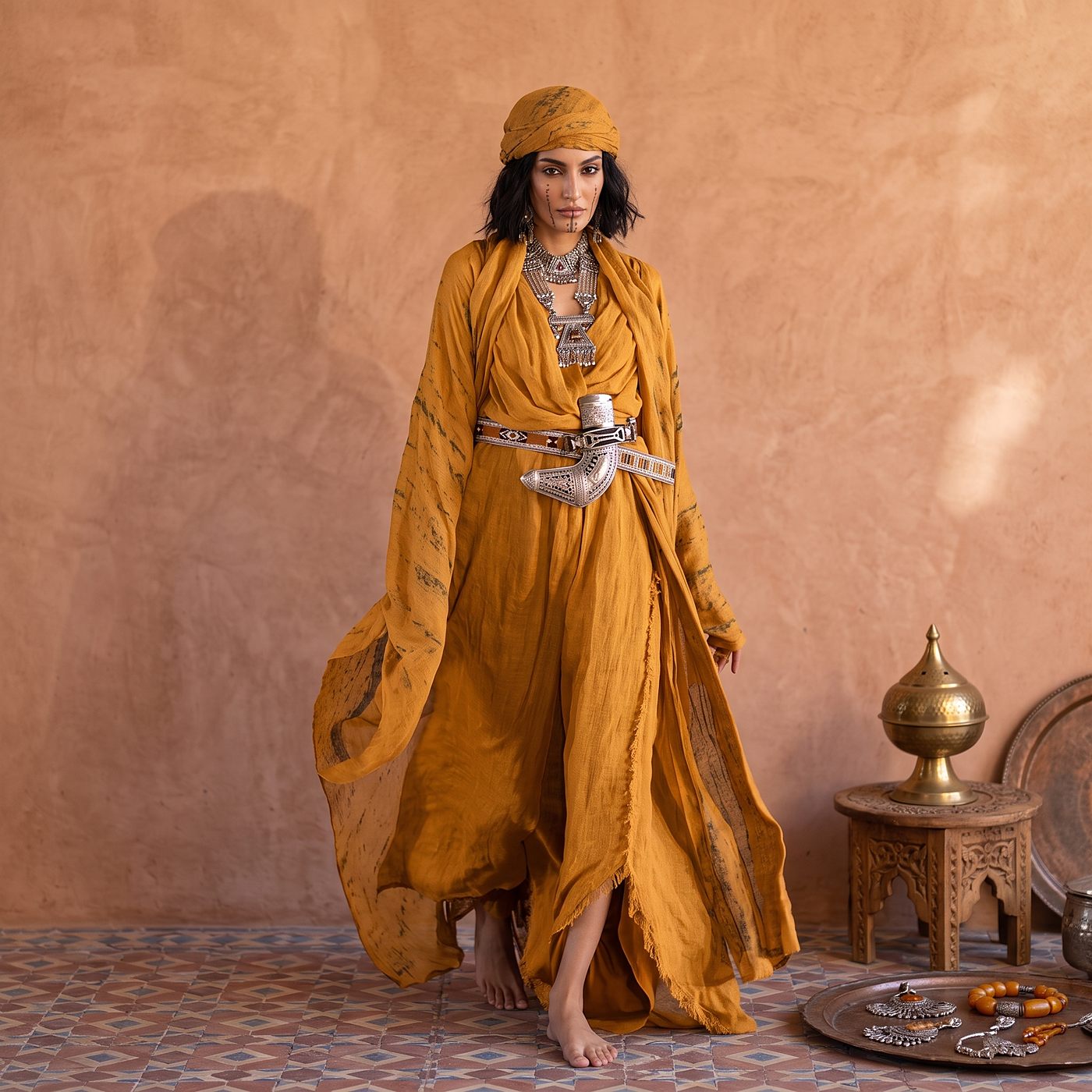 Inanna Reborn — Nadine look in mustard