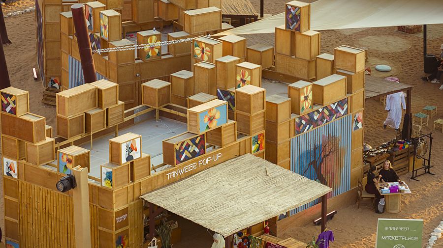 Aerial view of the Tanweer Pop-up corner