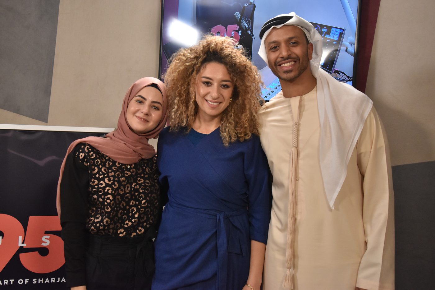 Yasmin Barakat with the Pulse 95 Radio hosts